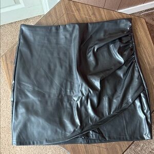 Black Faux Leather Skirt